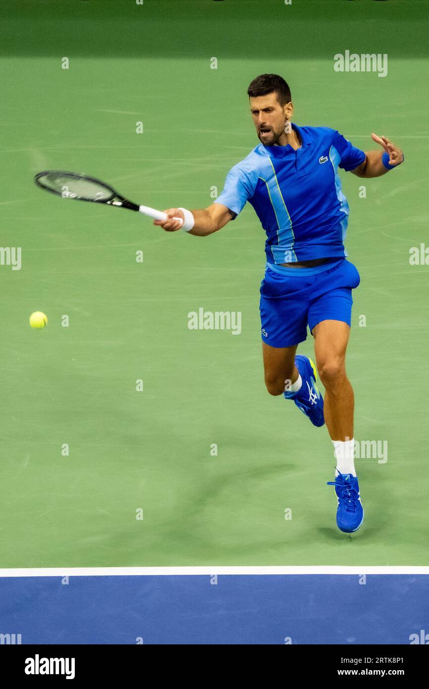 Novak Djokovic (SBR) participe à la finale du simple masculin de l'US Open de tennis 2023 Banque D'Images