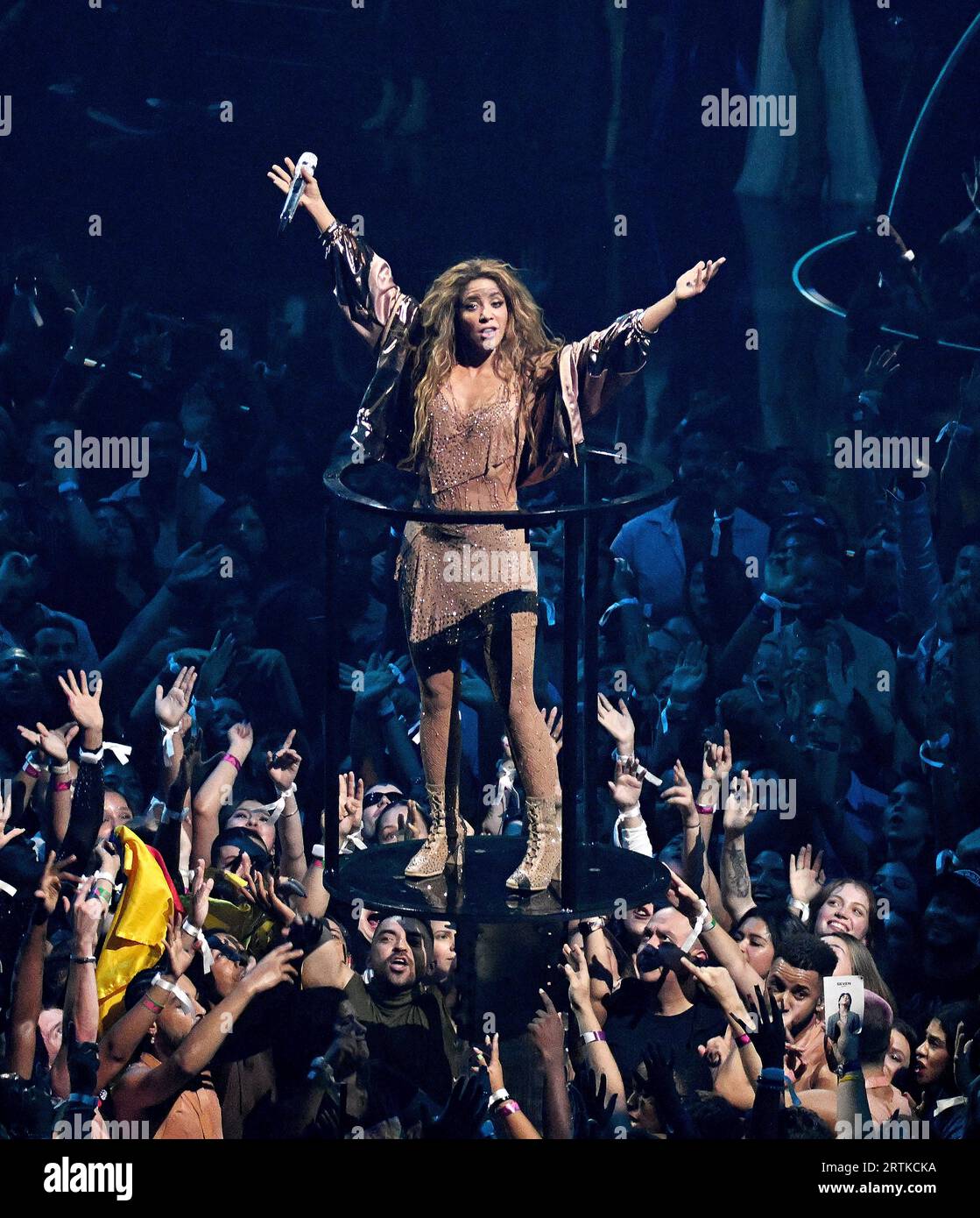 Newark, États-Unis. 12 septembre 2023. Shakira se produit sur scène aux MTV Video Music Awards 2023 le 12 septembre 2023 à Newark, New Jersey. Photo : Jeremy Smith/imageSPACE crédit : Imagespace/Alamy Live News Banque D'Images