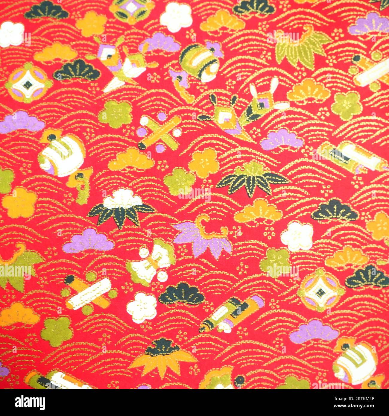Motifs traditionnels japonais avec thème festif Banque D'Images