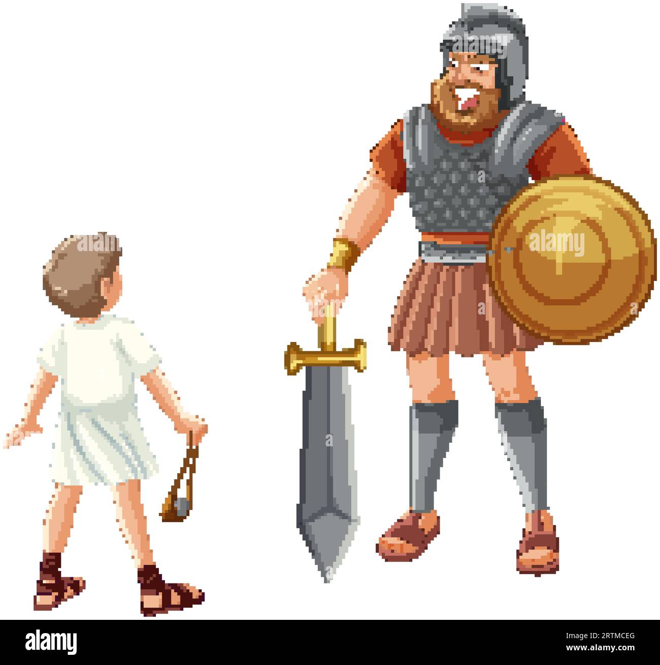 Personnage de dessin animé vectoriel représentant l'histoire biblique classique Illustration de Vecteur