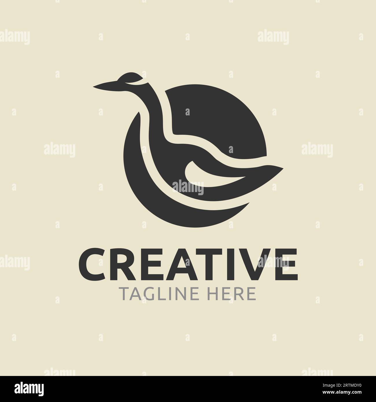 Logo simple Swan Duck avec couleur noire Illustration de Vecteur
