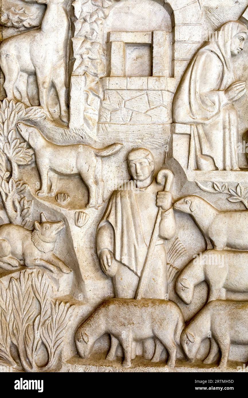 Monastère de Montserrat, Catalogne, Espagne. Reliefs Banque D'Images