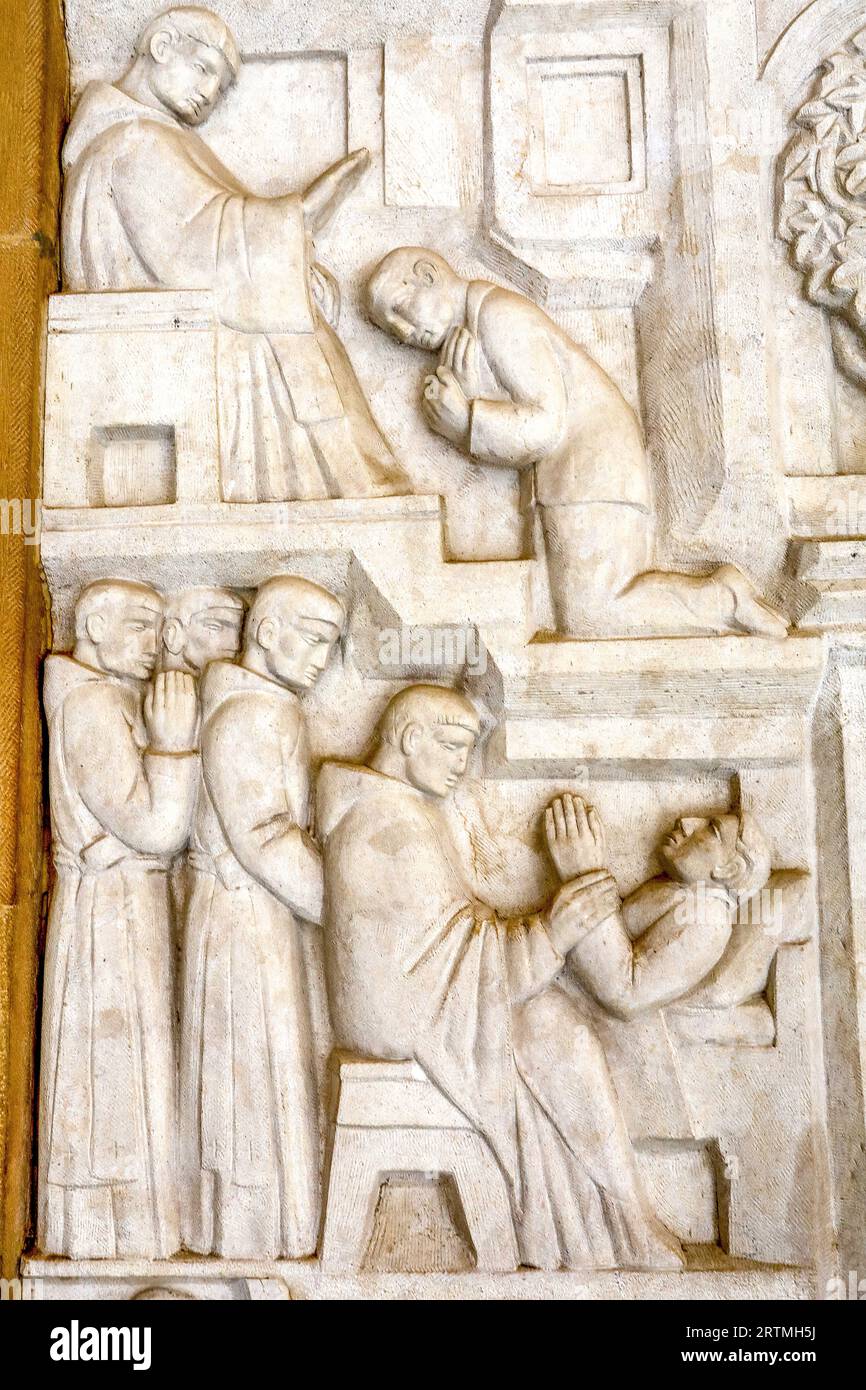 Monastère de Montserrat, Catalogne, Espagne. Reliefs Banque D'Images