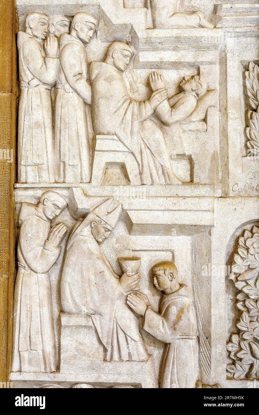 Monastère de Montserrat, Catalogne, Espagne. Reliefs Banque D'Images