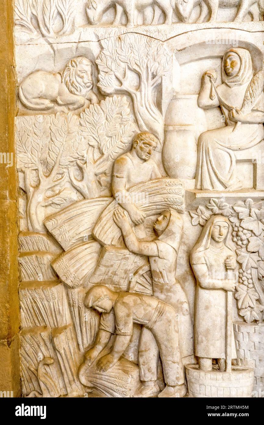 Monastère de Montserrat, Catalogne, Espagne. Reliefs Banque D'Images