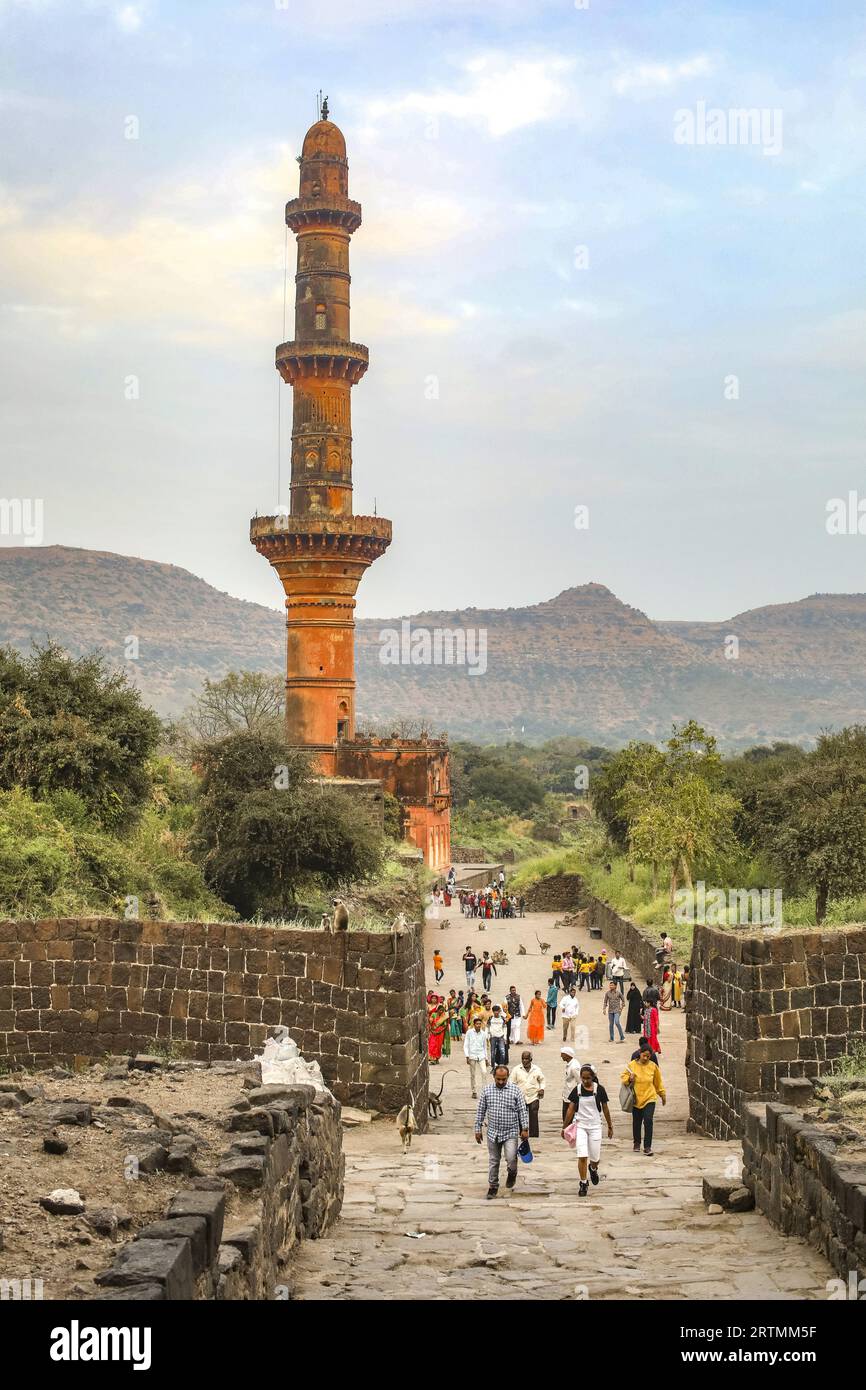 fort de Daulatabad et paysage environnant, Maharashtra, Inde Banque D'Images