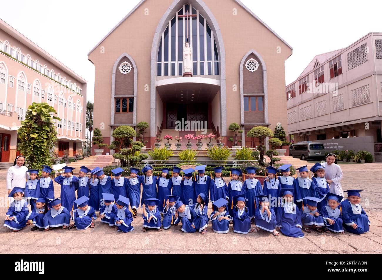 École maternelle gérée par les sœurs Dominicaines. Bien Hoa. Vietnam. Banque D'Images
