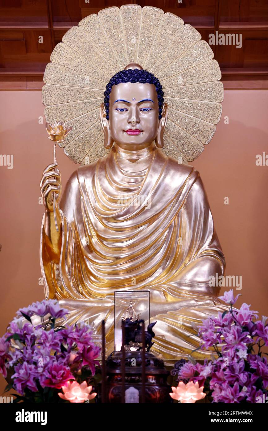 Monastère zen truc Lam Phung Hoang. Statue de Bouddha Siddhartha Gautama. Dalat. Vietnam. Banque D'Images Monastère zen truc Lam Phung Hoang. Statue de Bouddha Siddhartha Gautama. Dalat. Vietnam. Banque D'Images