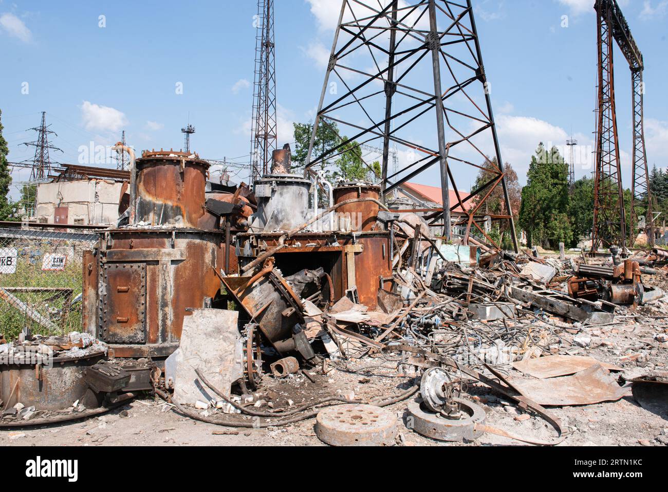 Les conséquences du bombardement du système énergétique ukrainien par des terroristes russes en automne et en hiver Banque D'Images