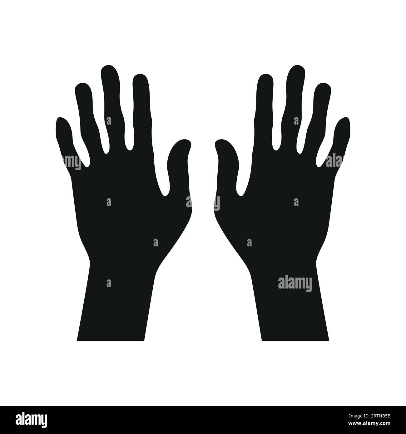 Icône mains. Silhouettes des mains humaines. Signe de palmier humain. Illustration vectorielle Illustration de Vecteur