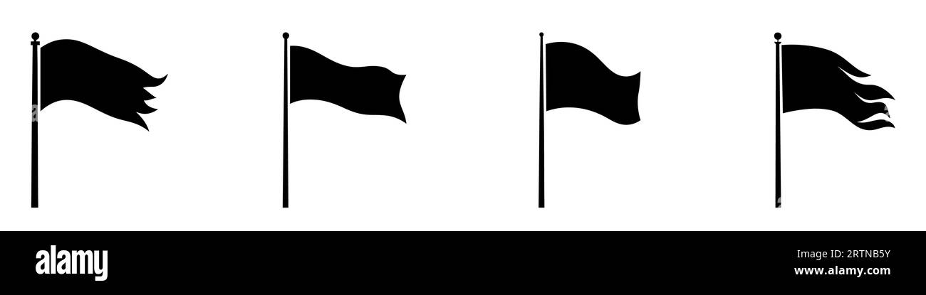 Icône de drapeau définie. Signes de drapeau isolés sur fond blanc. Illustration vectorielle Illustration de Vecteur
