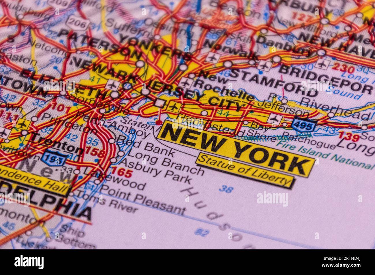 New york sur la carte du monde Banque de photographies et d’images à ...