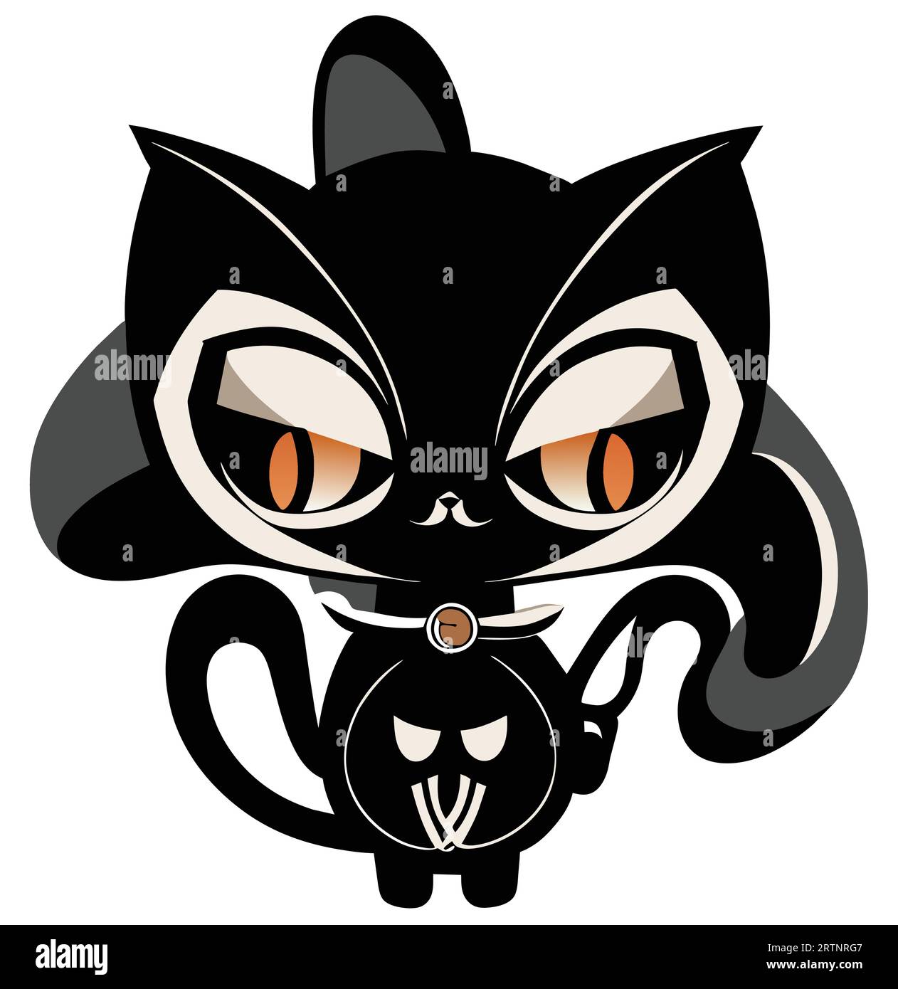 Obtenez des frissons avec ce vecteur de chat noir sinistre. Parfait pour les designs d'Halloween. De haute qualité et éditable.Illustration vectorielle de chat noir Creepy Illustration de Vecteur