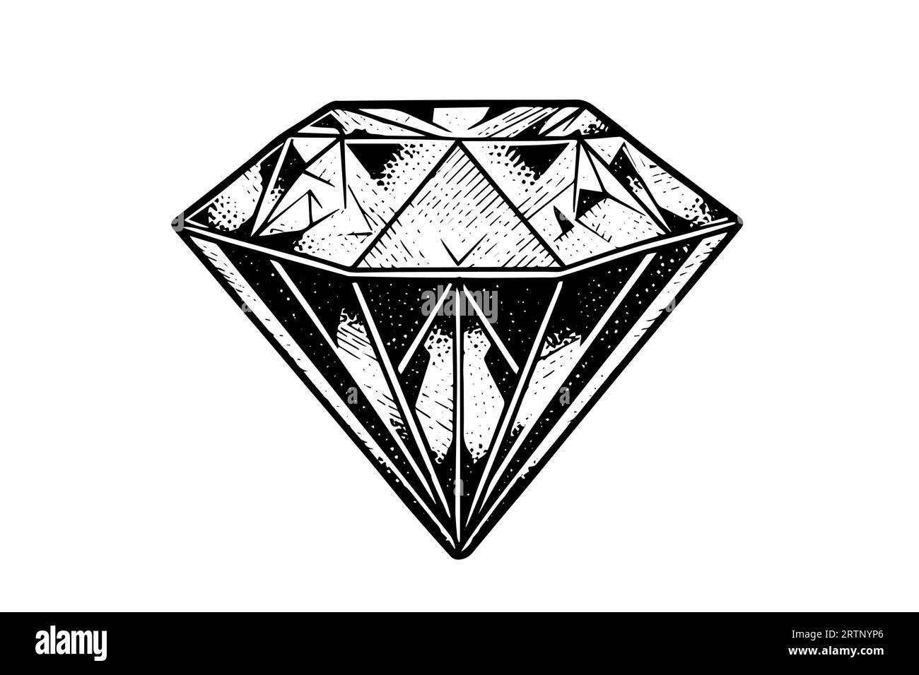 Croquis à l'encre dessiné à la main en diamant. Illustration vectorielle de style vintage gravé. Illustration de Vecteur