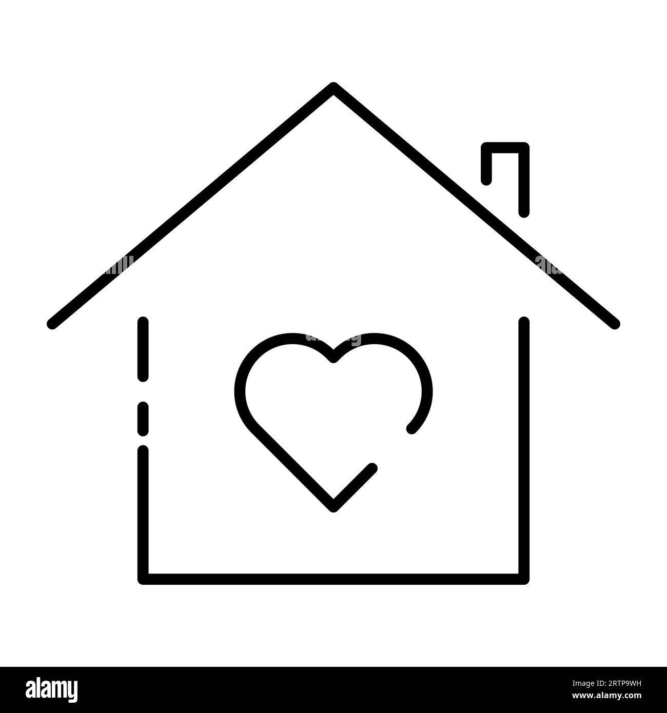 Maison avec icône de ligne de coeur. Design peut être utilisé pour le web et l'application mobile. Illustration vectorielle Illustration de Vecteur