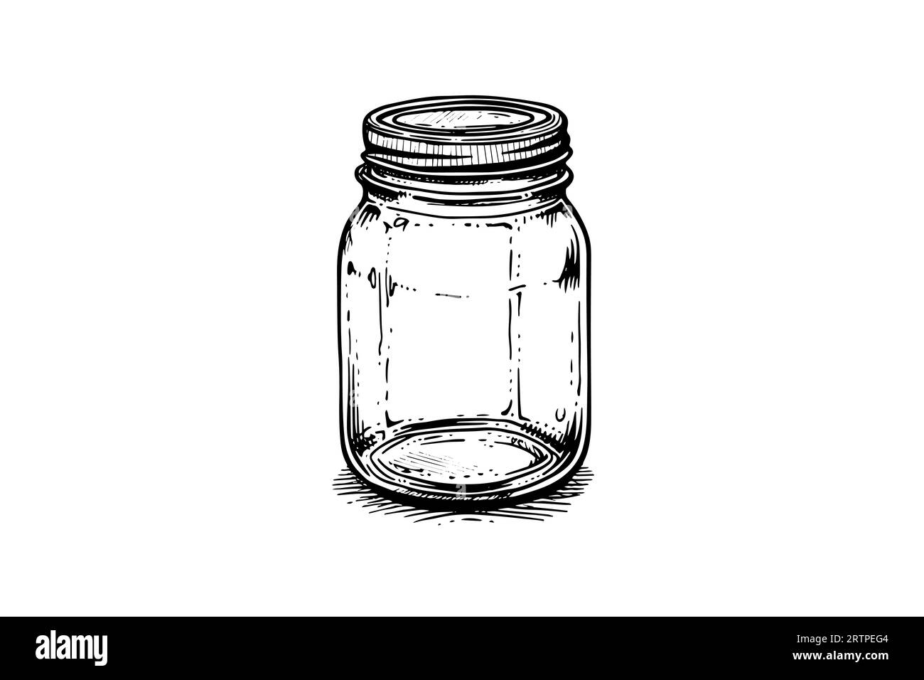 Croquis à l'encre des pots en verre vides. Illustration de gravure noire vintage Vector. Illustration de Vecteur