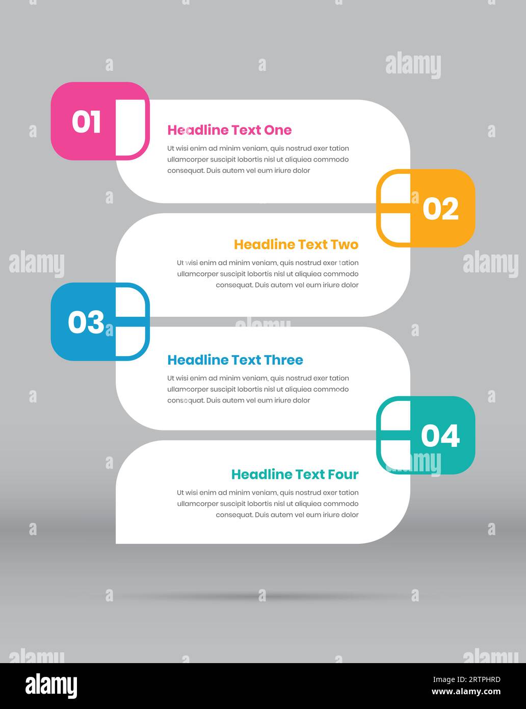 Conception de modèle d'infographie d'étape verticale de présentation de processus d'affaires Illustration de Vecteur