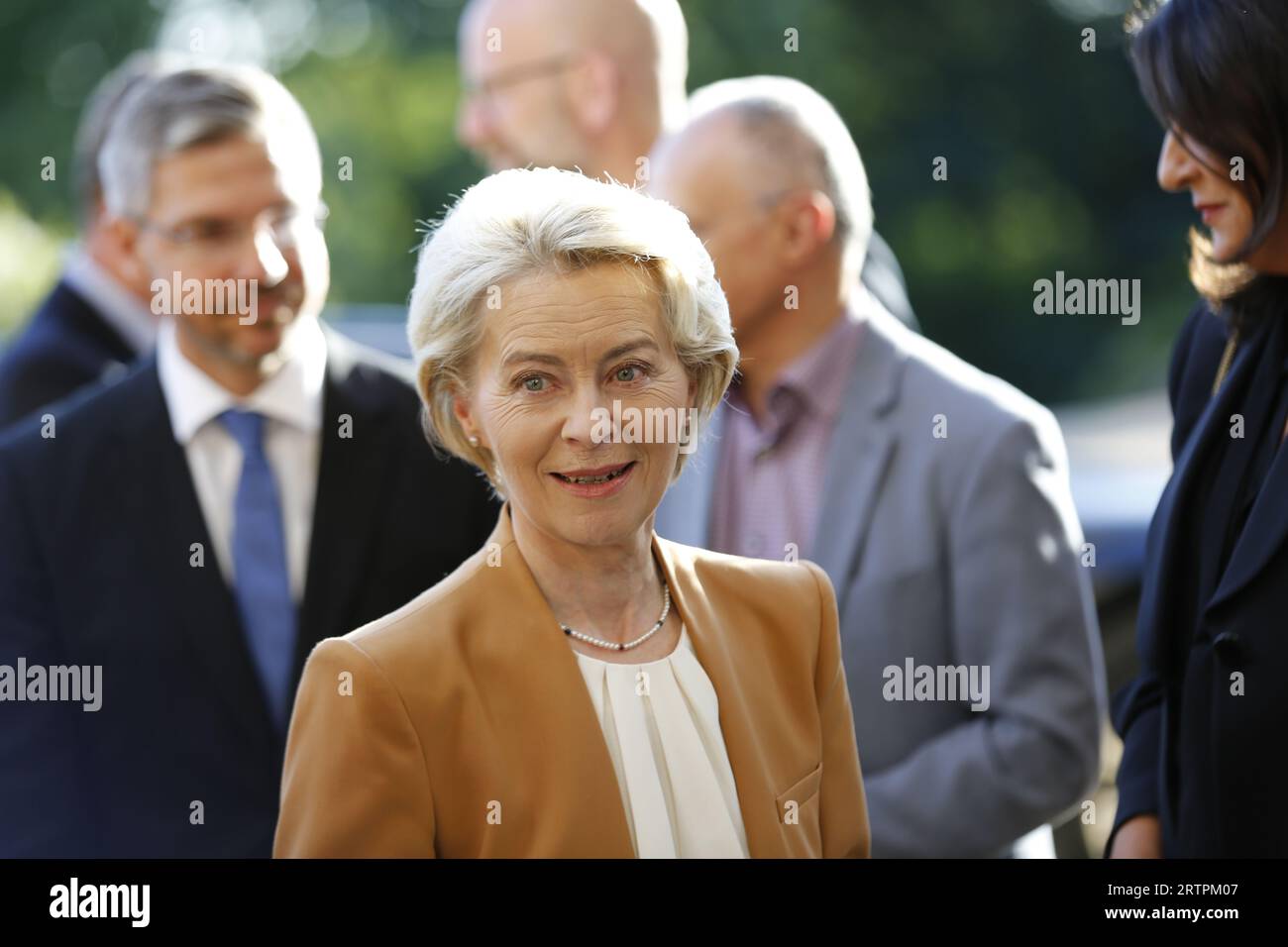 Potsdam, Allemagne, le 14 septembre 2023, Ursula von der Leyen participe au M100 Media Award décerné au mouvement iranien « femmes, vie, liberté » à l’Orangerie de Park Sanssouci. Sven Struck/Alamy Live News Banque D'Images