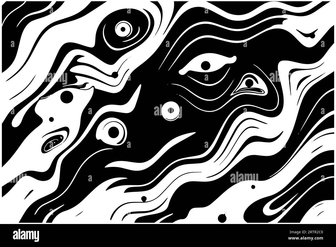 Motif sans couture ondulé vectoriel abstrait. Fond psychédélique rétro à la mode dans le style des années 60, 70, 80. Texture en esthétique y2k. Illustration de Vecteur