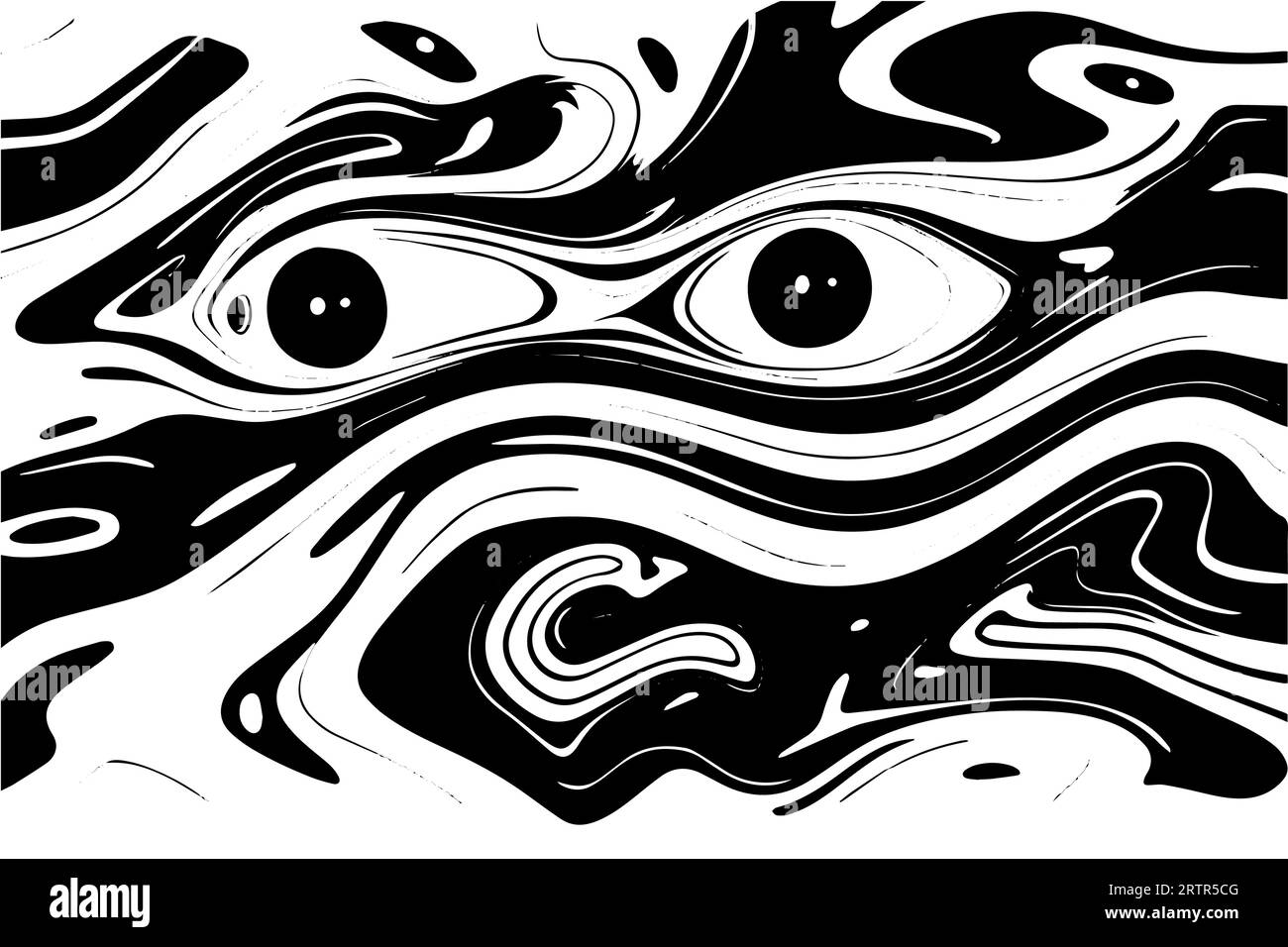 Motif sans couture ondulé vectoriel abstrait. Fond psychédélique rétro à la mode dans le style des années 60, 70, 80. Texture en esthétique y2k. Illustration de Vecteur