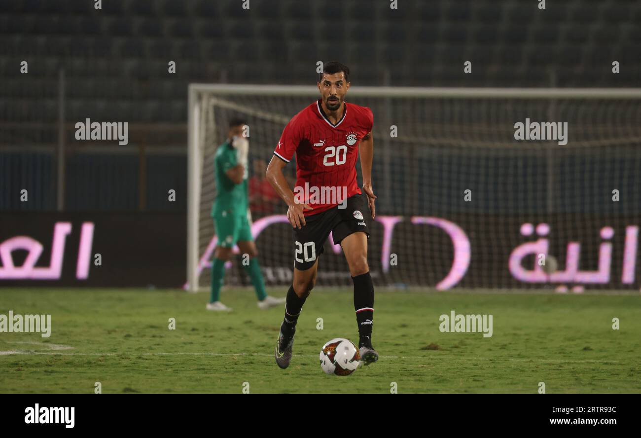 Egypte, le Caire - 12 septembre 2023 - Mahmoud Hamada d'Egypte lors d'un match international amical entre l'Egypte et la Tunisie au Stade du 30 juin au Caire Banque D'Images