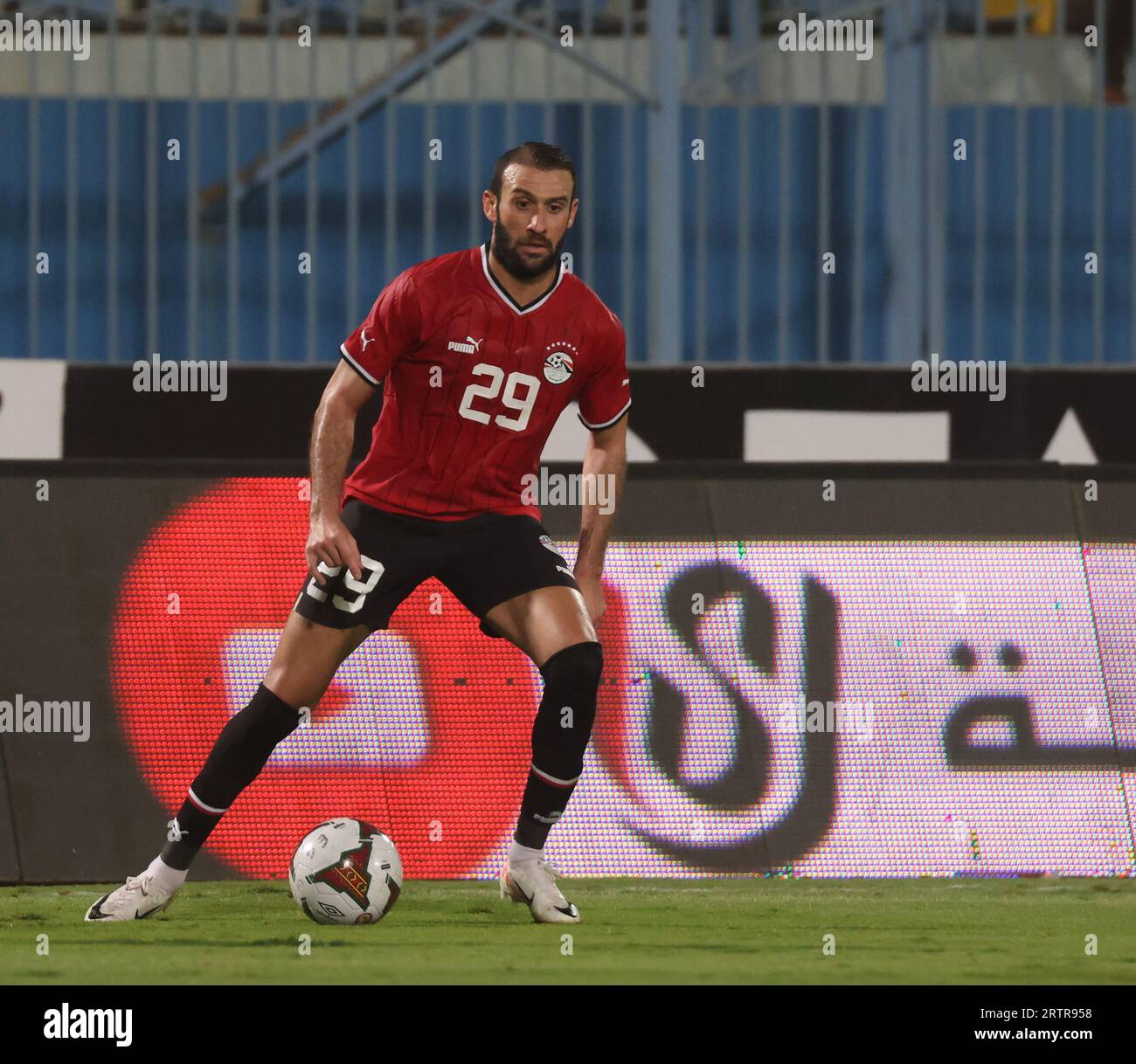 Egypte, le Caire - 12 septembre 2023 - Omar Kamal d'Egypte lors d'un match international amical entre l'Egypte et la Tunisie au Stade du 30 juin au Caire. Par ex. Banque D'Images