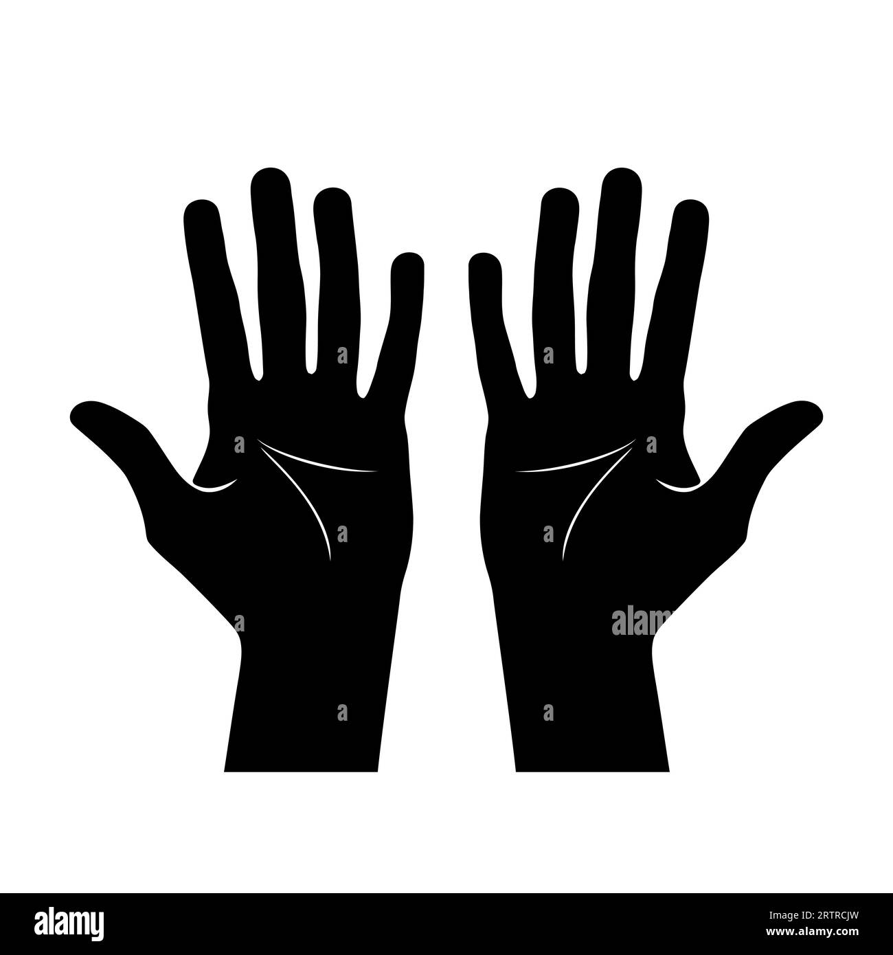Icône mains. Silhouettes des mains humaines. Signe de palmier humain. Illustration vectorielle Illustration de Vecteur