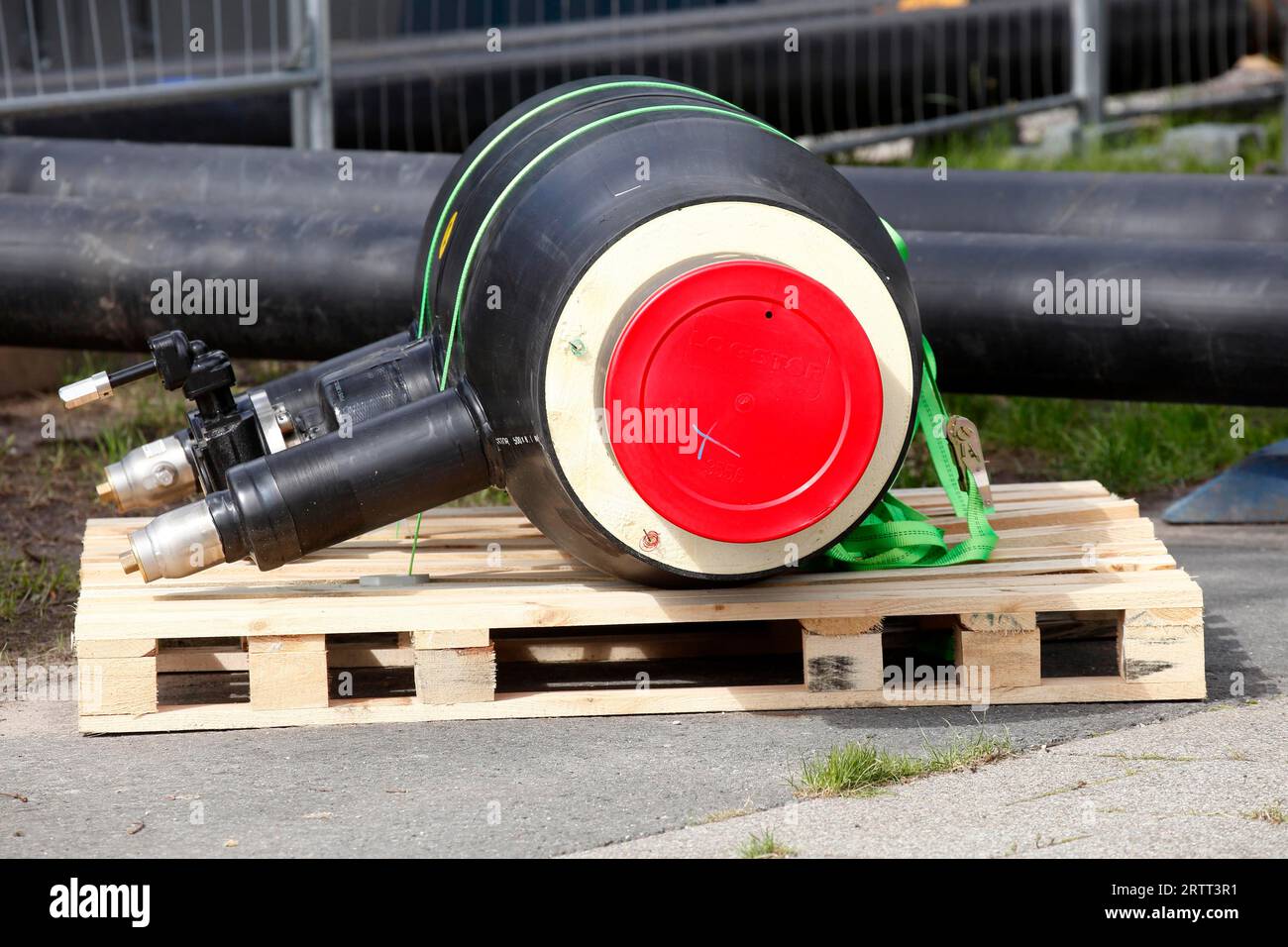 Tuyau pour chauffage urbain, transition énergétique, Allemagne Banque D'Images