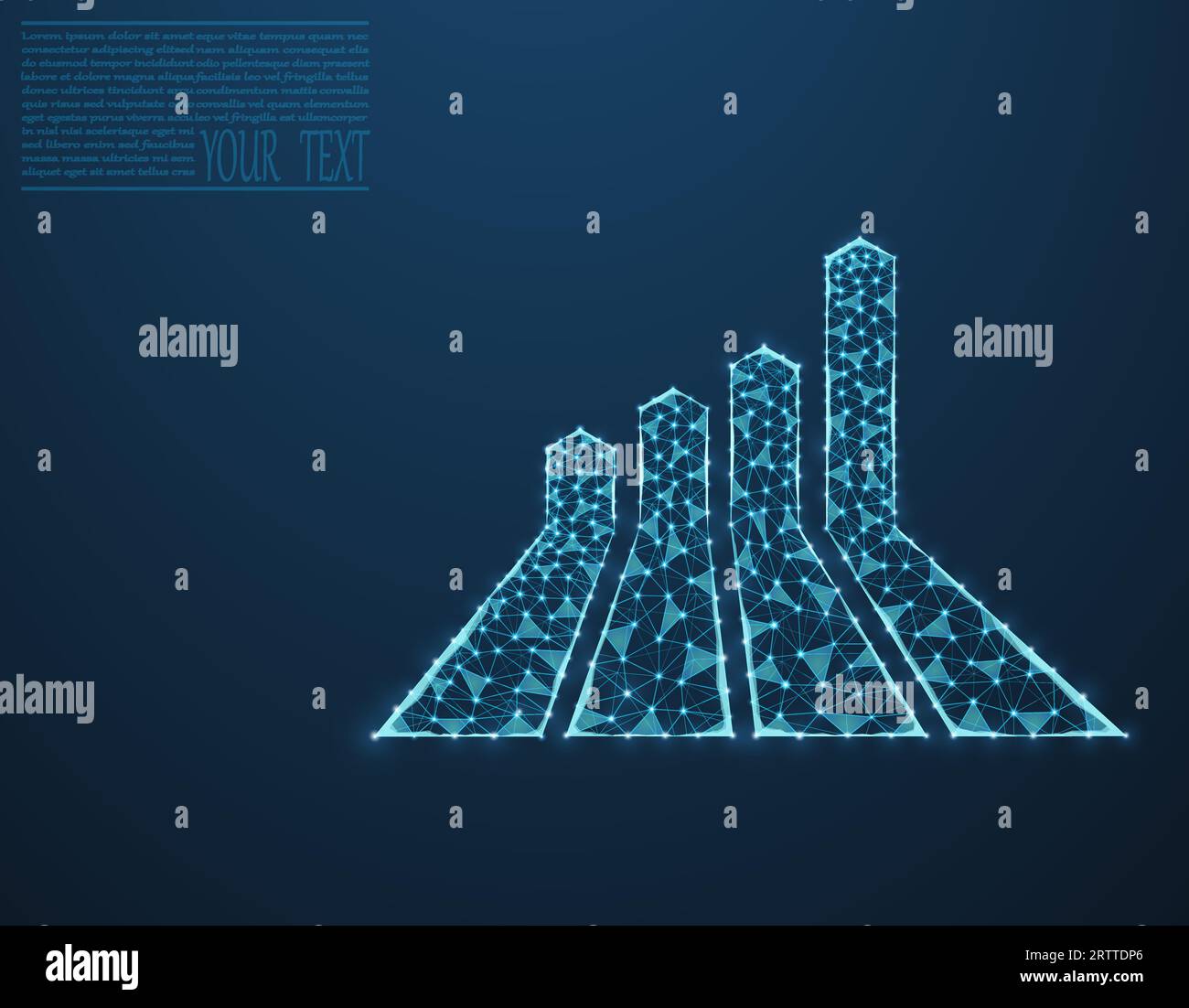 Image vectorielle de graphique de croissance composée de grille et de points. Illustration commerciale - graphiques, concept de croissance, développement des affaires. Illustration vectorielle Illustration de Vecteur