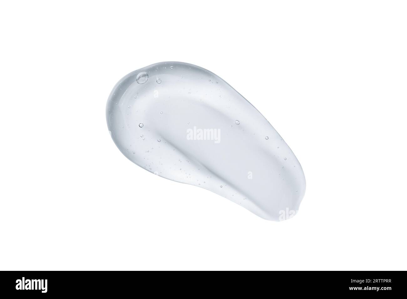 Échantillon de gel de sérum isolé sur fond blanc. Texture de sérum de gel transparent cosmétique. Banque D'Images