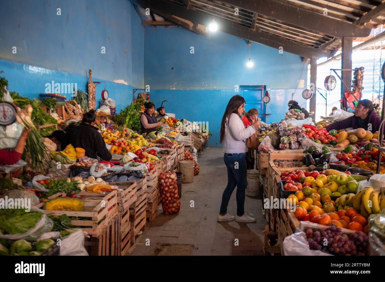 Tilcara, Argentine : 2023 juin 8 : marché central de la ville de Tilcara dans la province de Jujuy en Argentine en 2023. Banque D'Images