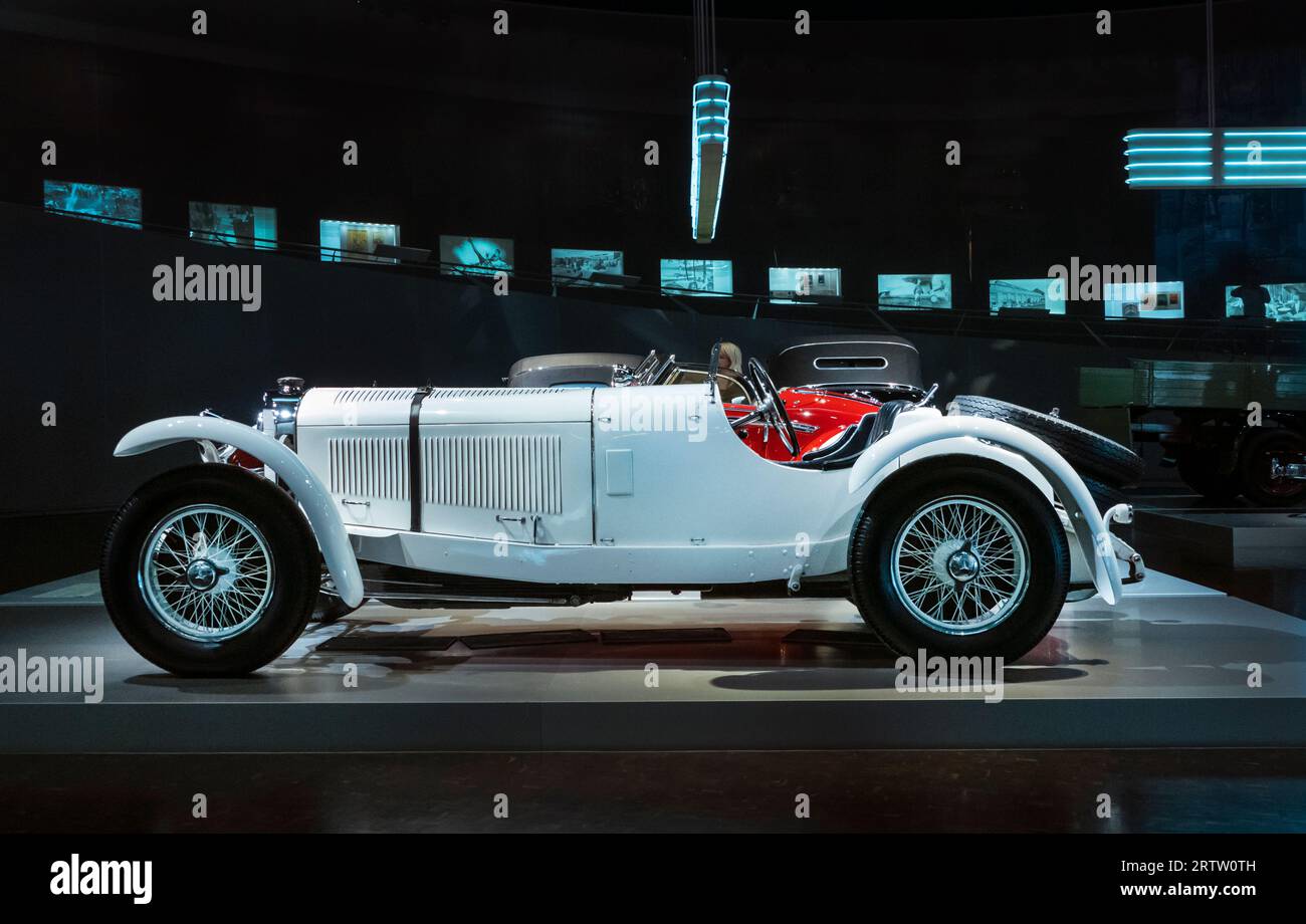 1928 Mercedes-Benz 27/170 SSK au Musée Mercedes-Benz Stuttgart Allemagne Banque D'Images