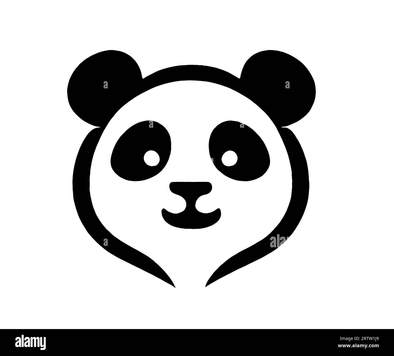 Une illustration d'une tête d'ours de panda Banque D'Images