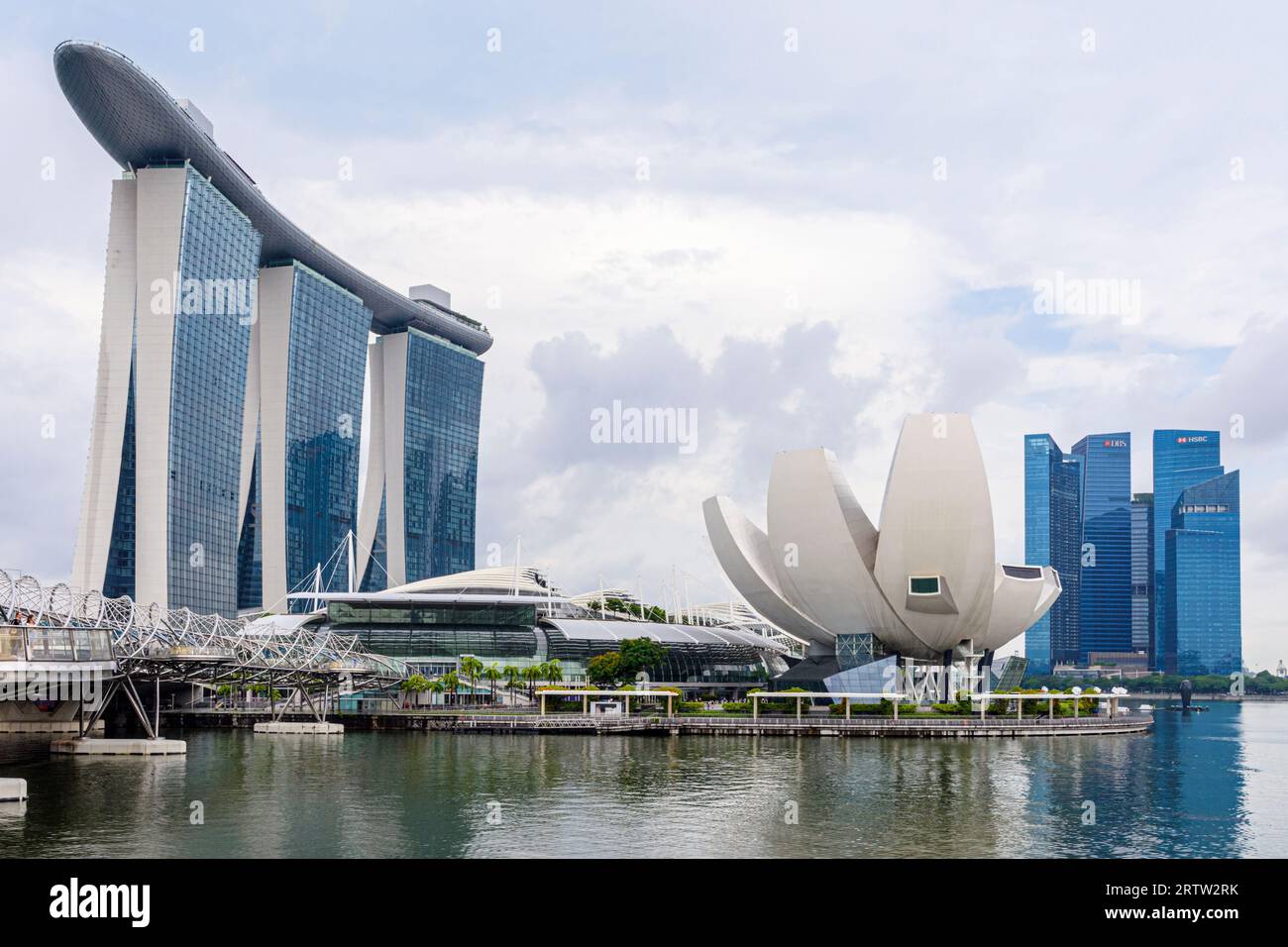 Marina Bay Sands et le Musée ArtScience à Marina Bay, Singapour Banque D'Images