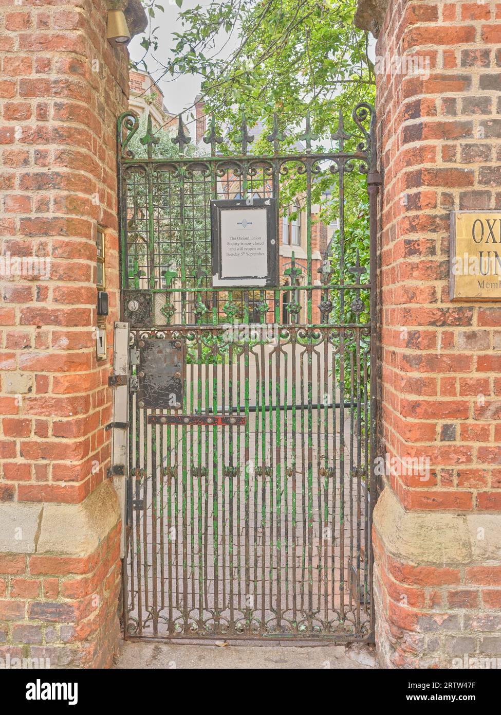 Entrée au bâtiment Oxford Union, Université d'Oxford, Angleterre. Banque D'Images