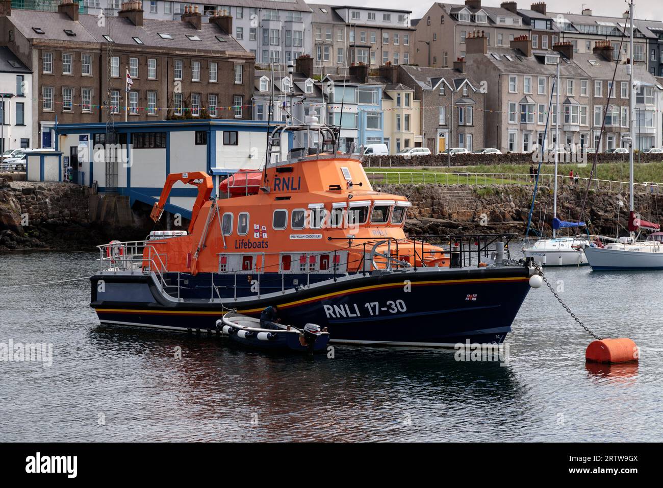 Lifeboat dans port de Portrush, comté d'Antrim, en Irlande du Nord Banque D'Images