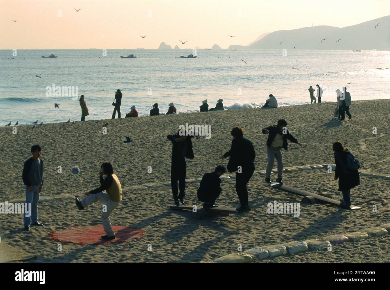Jeux traditionnels coréens, Haeundae Beach Banque D'Images