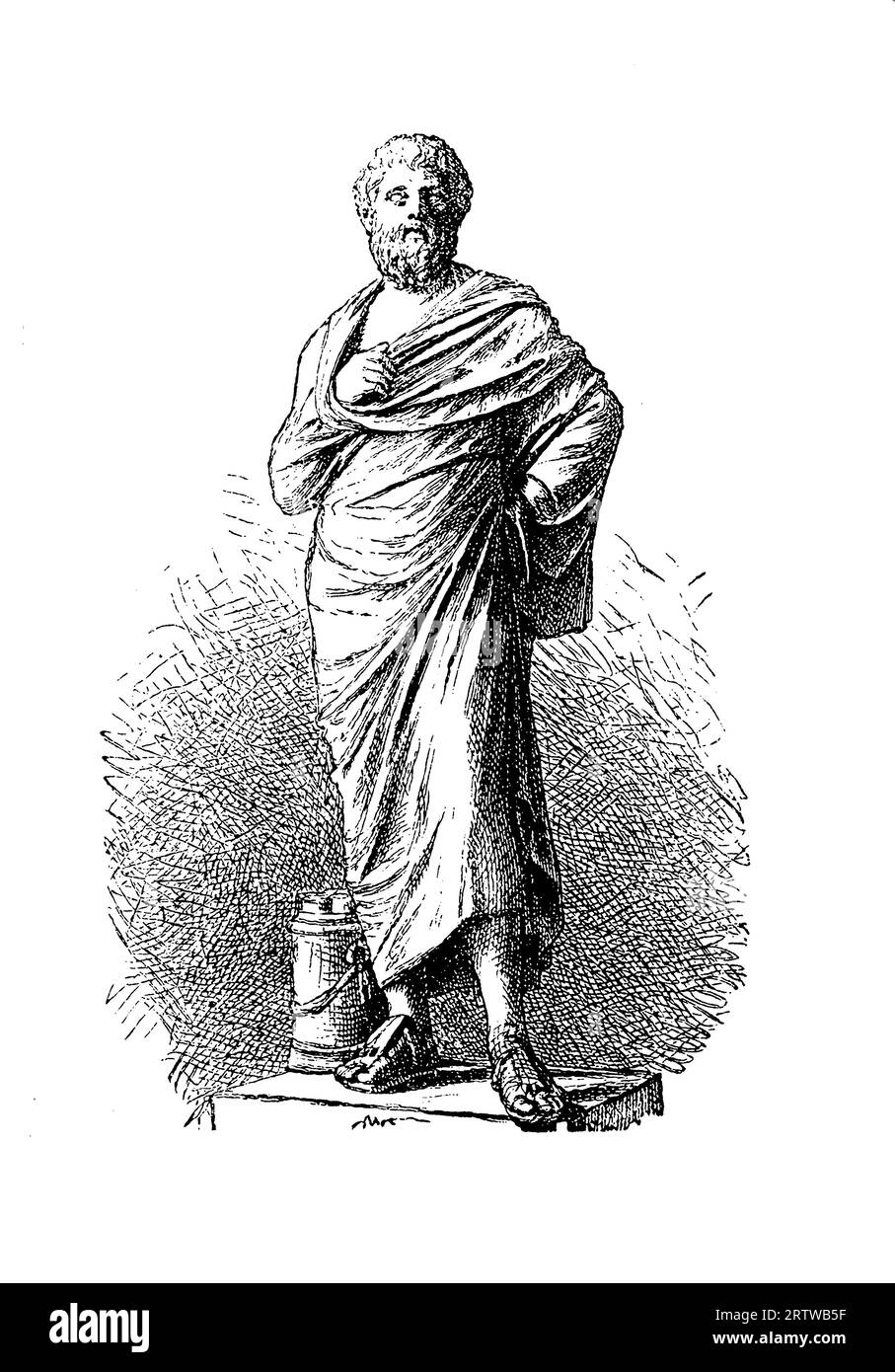 Sophocle (496-406 av. J.-C.) ancien dramaturge grec et l'un des trois grands tragédiens de l'Athènes classique, aux côtés d'Eschyle et d'Euripide. Il est connu pour ses contributions significatives au théâtre grec Banque D'Images
