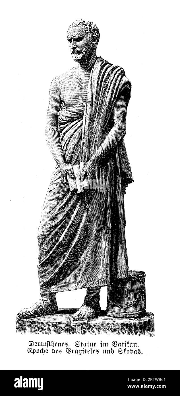 Démosthène (384-322 av. J.-C.) ancien homme d'État grec, orateur, et l'un des plus grands orateurs de l'histoire de l'Athènes classique Banque D'Images