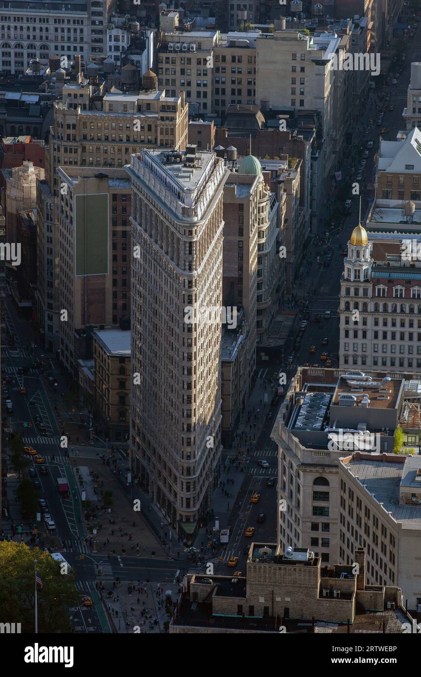 Vue sur le Flatiron depuis l'Empire State Building Banque D'Images