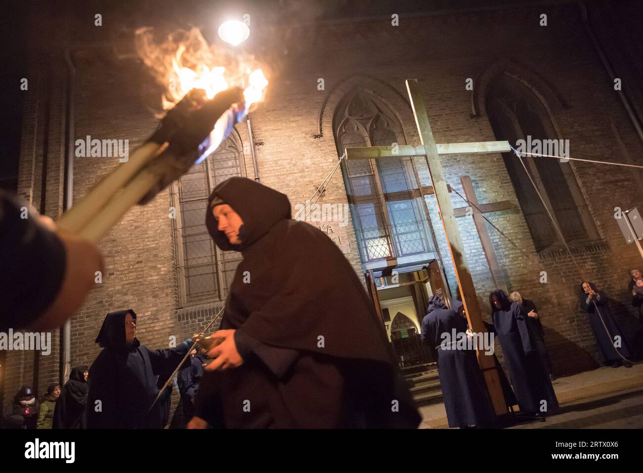 Passion jouer au Vendredi Saint à Gdansk, Pologne © Wojciech Strozyk / Alamy stock photo Banque D'Images