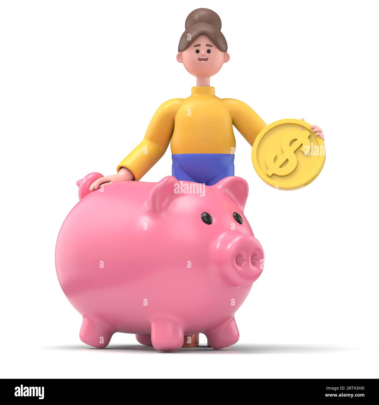 Illustration 3D de personnages de dessins animés concept.People sont dans diverses poses, tenant des outils, et faisant des mouvements. Career material.rendu 3D. Banque D'Images