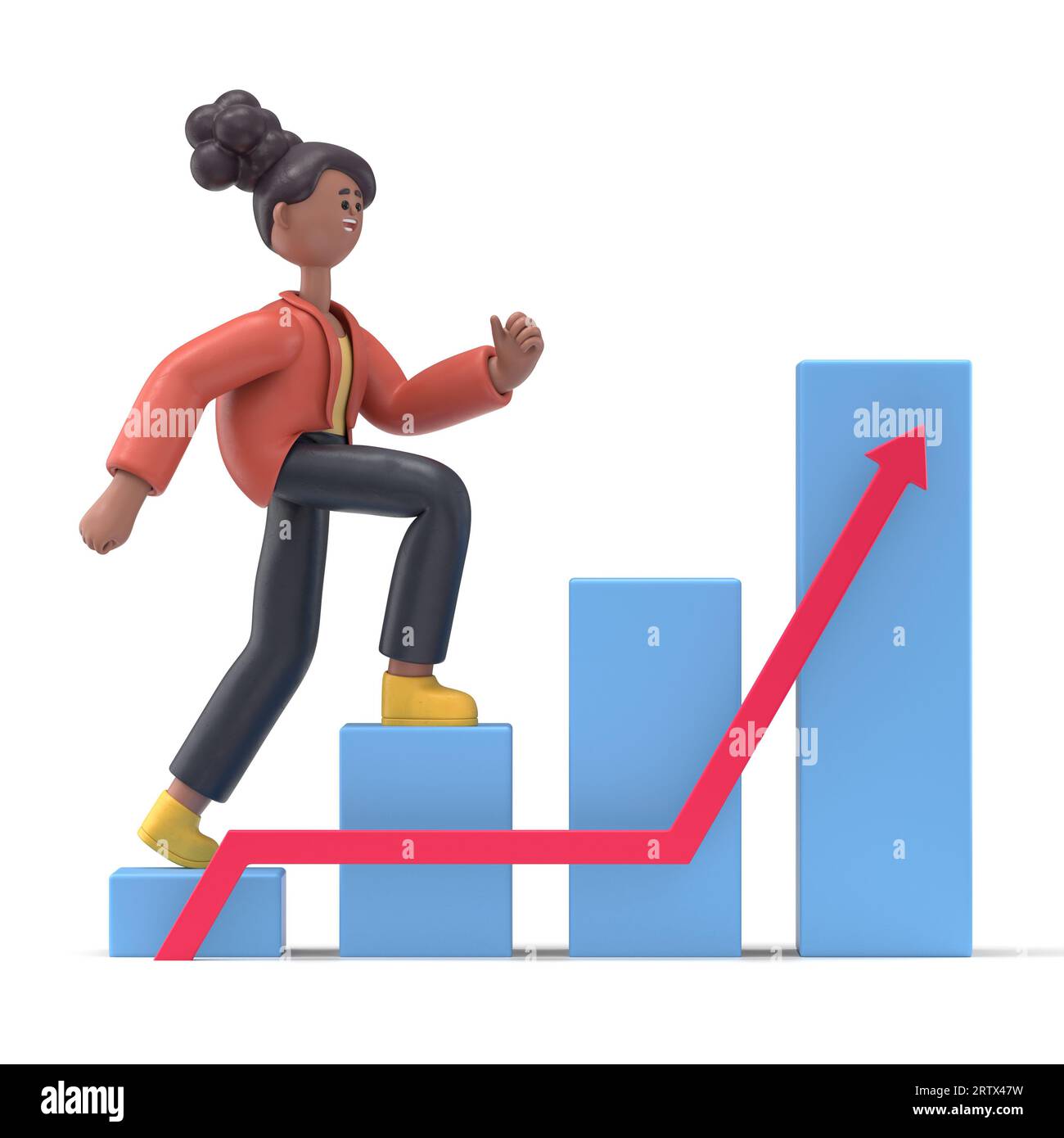 Illustration 3D de personnages de dessins animés concept.People sont dans diverses poses, tenant des outils, et faisant des mouvements. Career material.rendu 3D. Banque D'Images