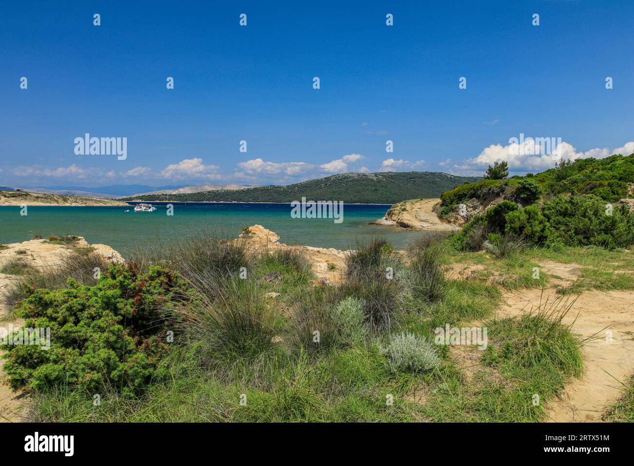 Plages de galets Île de Rab vacances d'été en Croatie Banque D'Images