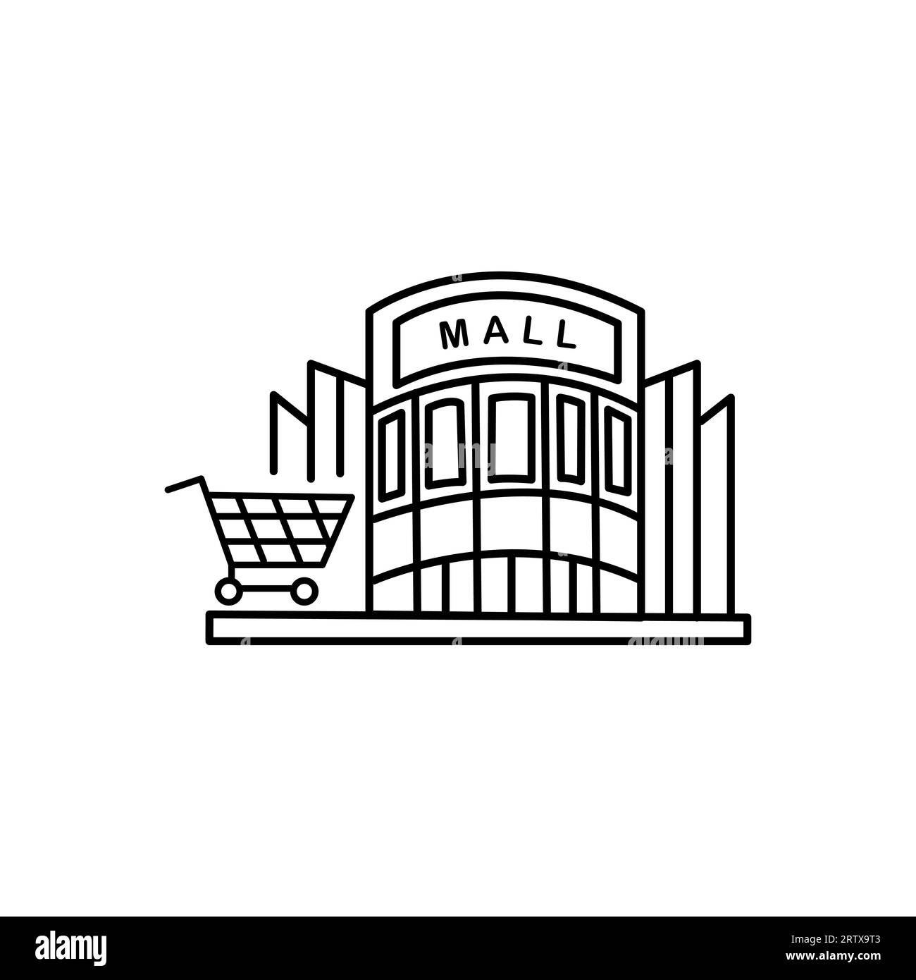 Vecteur d'icône du centre commercial. Icône du magasin du centre commercial. Conception simple sur fond blanc Illustration de Vecteur