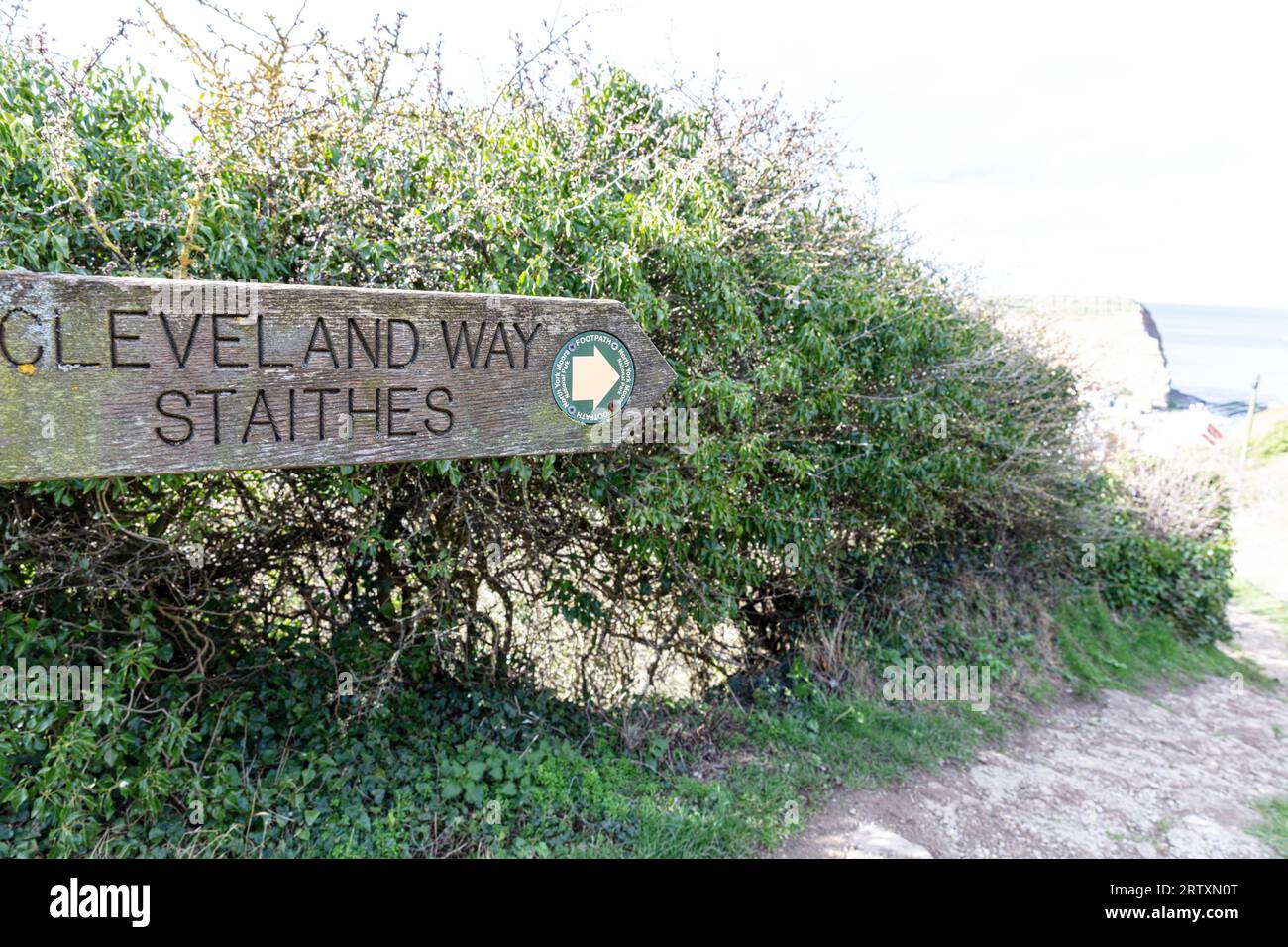 Le Cleveland Way, North Yorkshire Coast, Royaume-Uni, Angleterre, la promenade de Port Mulgrave aux staithes sur le Cleveland Way, promenade sur la falaise Banque D'Images