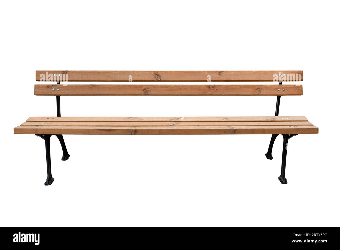 Banc en bois isolé sur fond blanc Banque D'Images