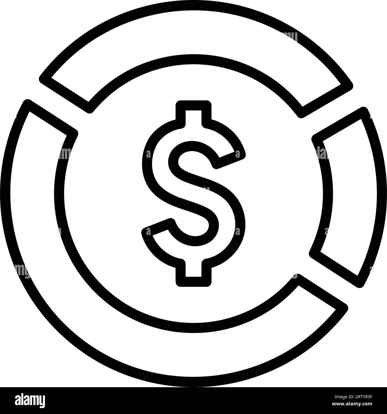 Icône Money Pie Chart - utilisation parfaite pour les fichiers imprimés et les présentations, la conception et le développement de sites Web, de matériel promotionnel, d'illustrations ou tout autre Illustration de Vecteur