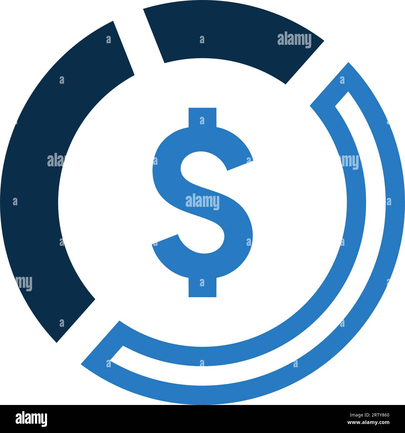 Icône Money Pie Chart - utilisation parfaite pour les fichiers imprimés et les présentations, la conception et le développement de sites Web, de matériel promotionnel, d'illustrations ou tout autre Illustration de Vecteur