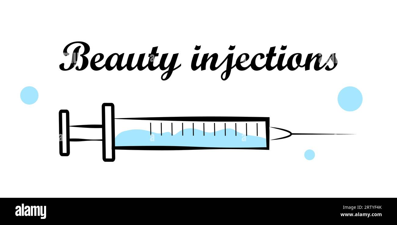 Injections de beauté. Seringue sur fond blanc Illustration de Vecteur